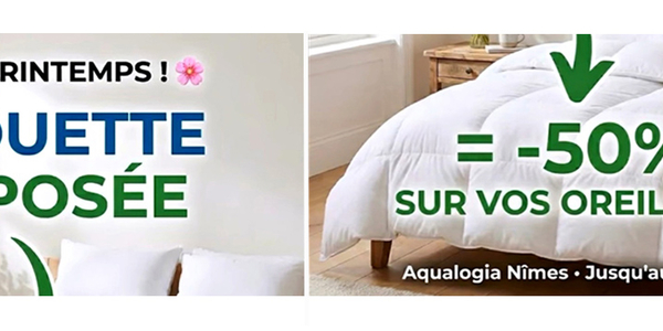 Aqualogia Nîmes Pressing à Nîmes • offre Printemps pour le nettoyage de votre couette jusqu'au 30 avril.